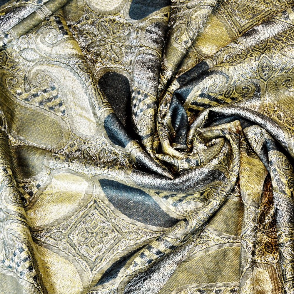 NWT Lurex Paisley Pashmina Shawl Wrap - Picture 7 of 8